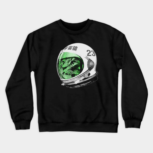 Astronaut Space Cat (green screen version) Crewneck Sweatshirt by robotface